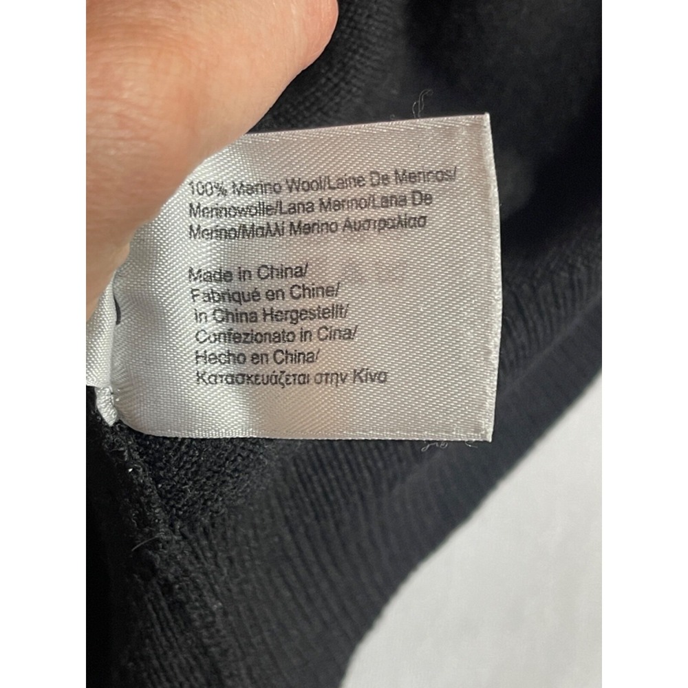 Brooks Brothers 346 Merino Wool V Neck Sweater Mens Large Black Long Sleeve - Picture 4 of 7